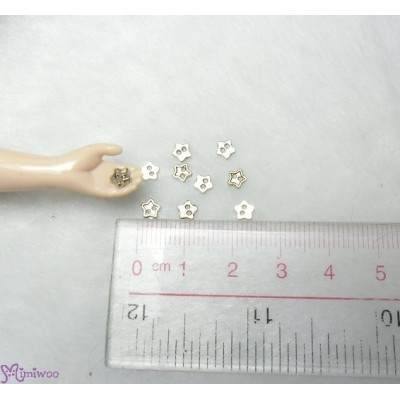 DIY Materials 4mm Metal Mini Button Star Silver (10pcs) NDB037SLR